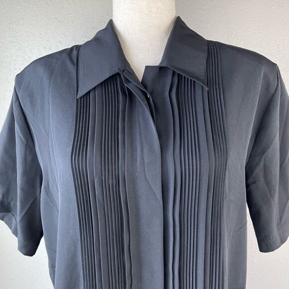 Vintage Claudia Richards Short Sleeve Button Down Dress Shirt Size 10 EUC - Picture 2 of 6